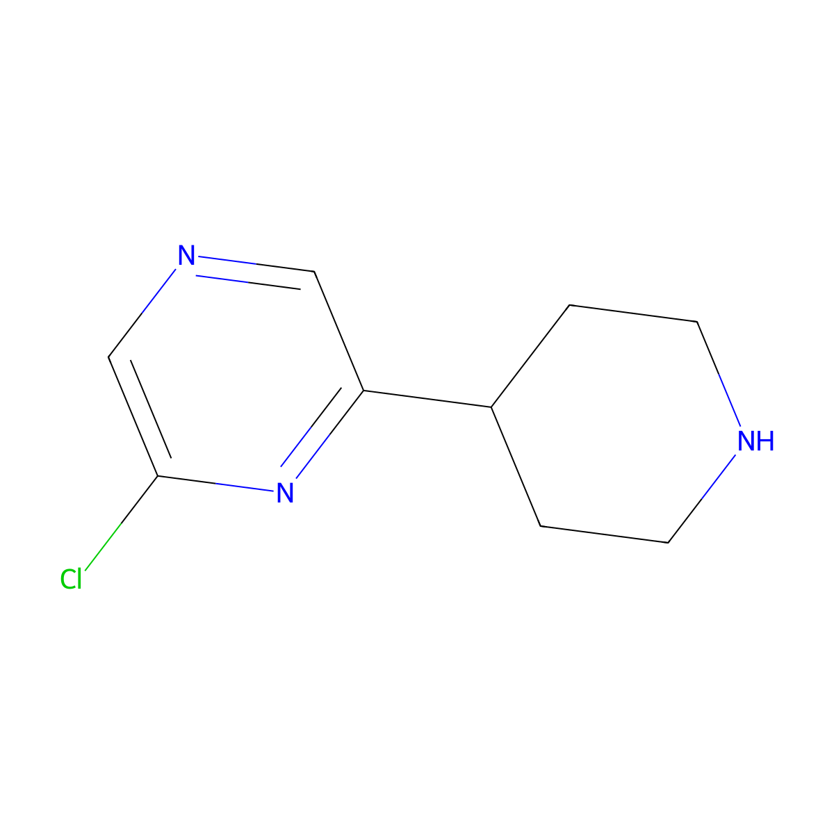 2-Chloro-6-(piperidin-4-YL)pyrazine molecular structure, CAS 1353498-68-6