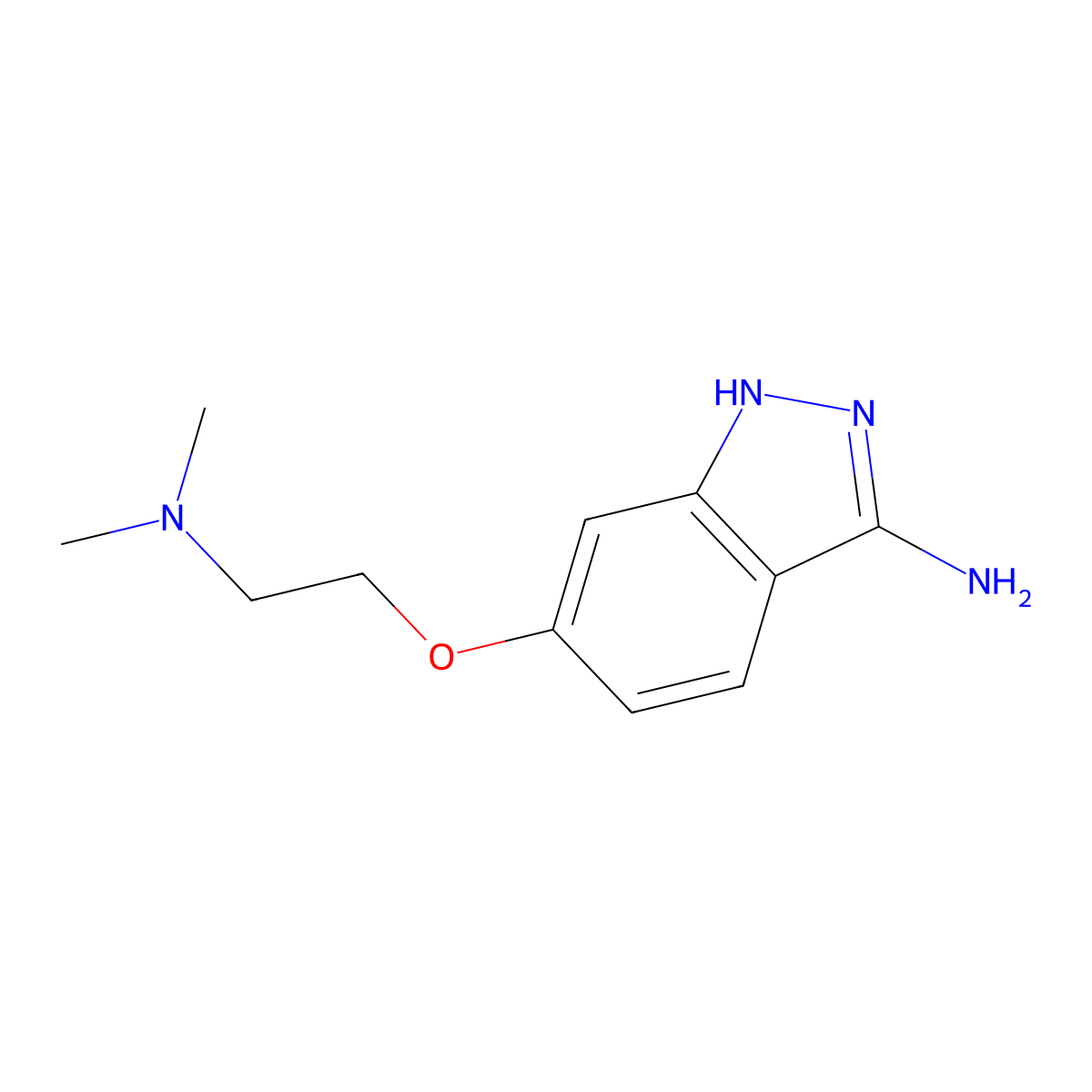 6-[2-(dimethylamino)ethoxy]-1H-indazol-3-amine molecular structure, CAS 1353498-83-5