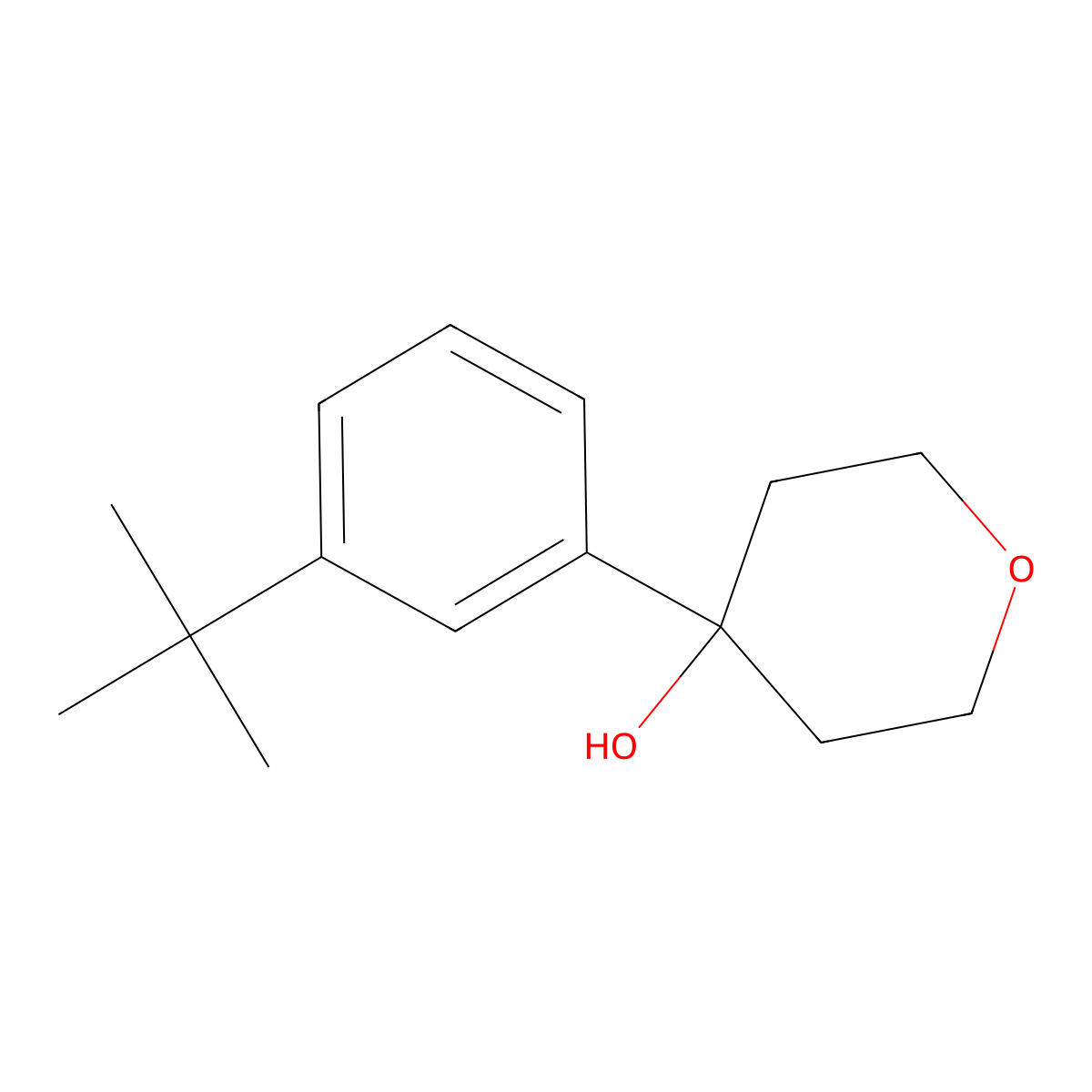 4-(3-(tert-butyl)phenyl)tetrahydro-2H-pyran-4-ol molecular structure, CAS 1353499-65-6