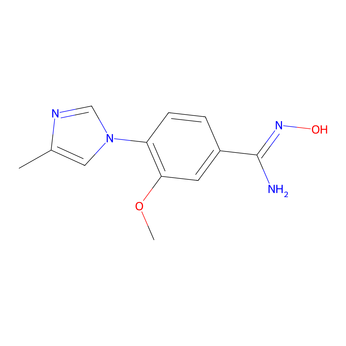 N'-hydroxy-3-methoxy-4-(4-methylimidazol-1-yl)benzenecarboximidamide molecular structure, CAS 1353499-71-4
