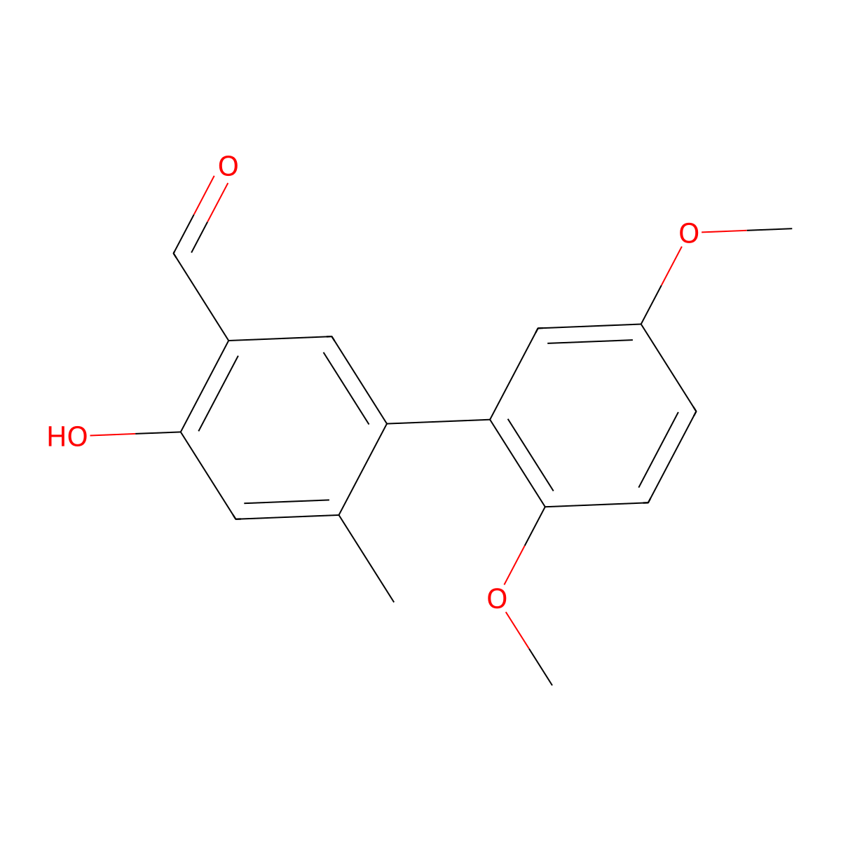 4-Hydroxy-2',5'-dimethoxy-6-methyl-[1,1'-biphenyl]-3-carbaldehyde molecular structure, CAS 1353499-93-0