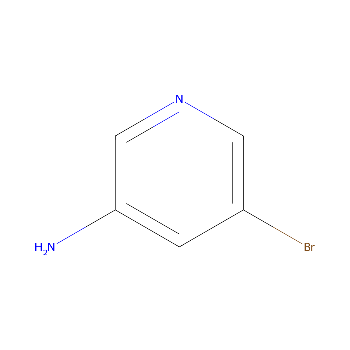 3-Amino-5-bromopyridine molecular structure, CAS 13535-01-8