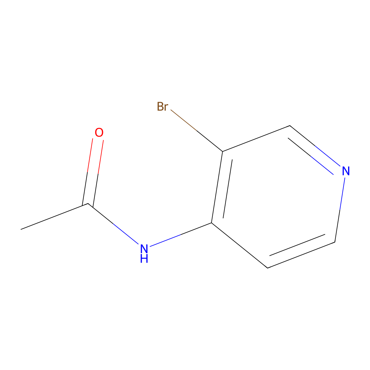 N-(3-bromopyridin-4-yl)acetamide molecular structure, CAS 13535-03-0