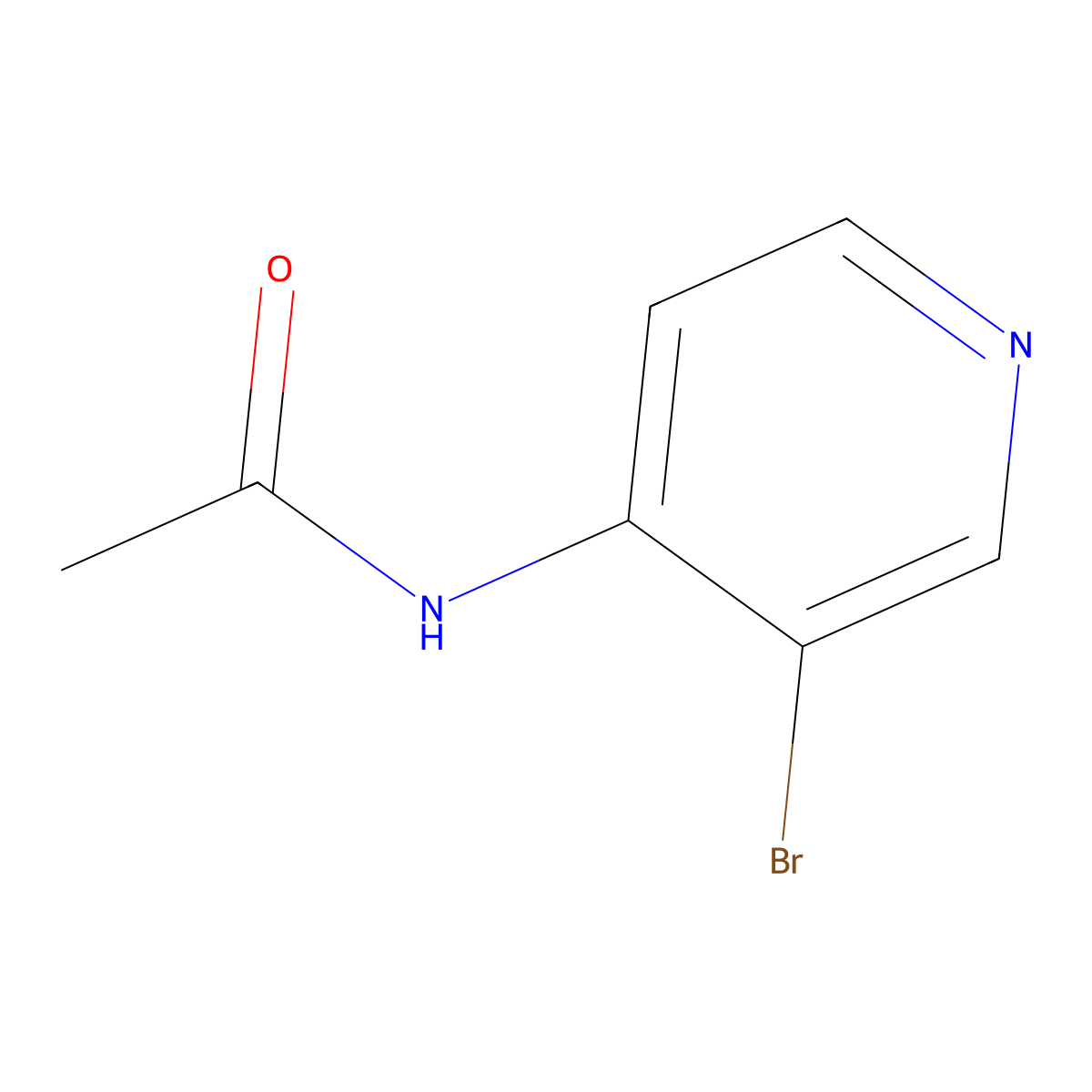N-(3-bromopyridin-4-yl)acetamide molecular structure, CAS 13535-03-0