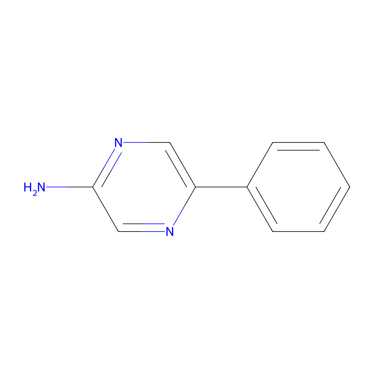 2-Amino-5-phenylpyrazine molecular structure, CAS 13535-13-2