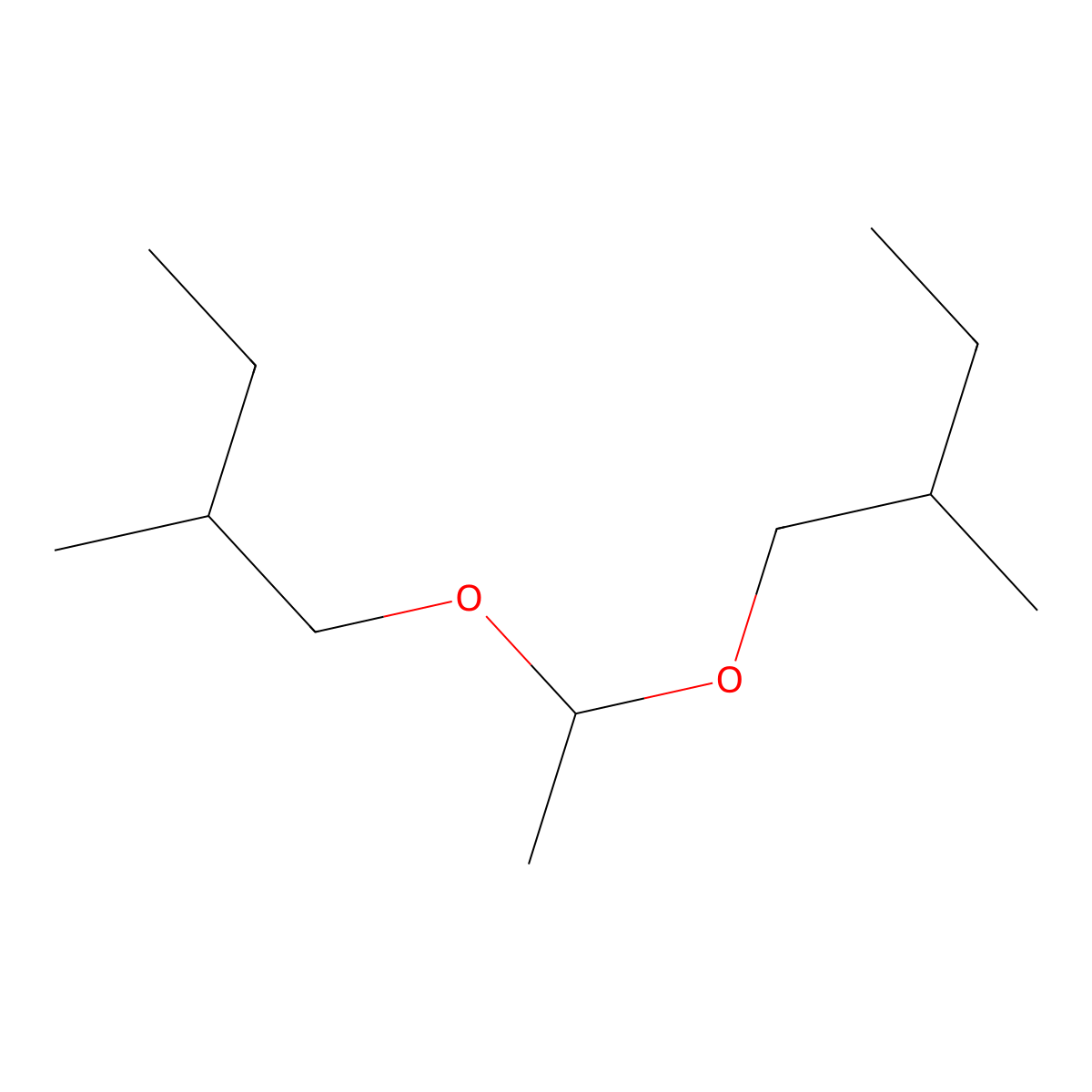 1,1-Di(2-methylbutoxy)ethane molecular structure, CAS 13535-43-8
