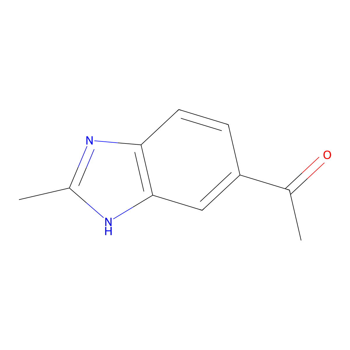1-(2-methyl-1H-benzo[d]imidazol-5-yl)ethanone molecular structure, CAS 13535-47-2