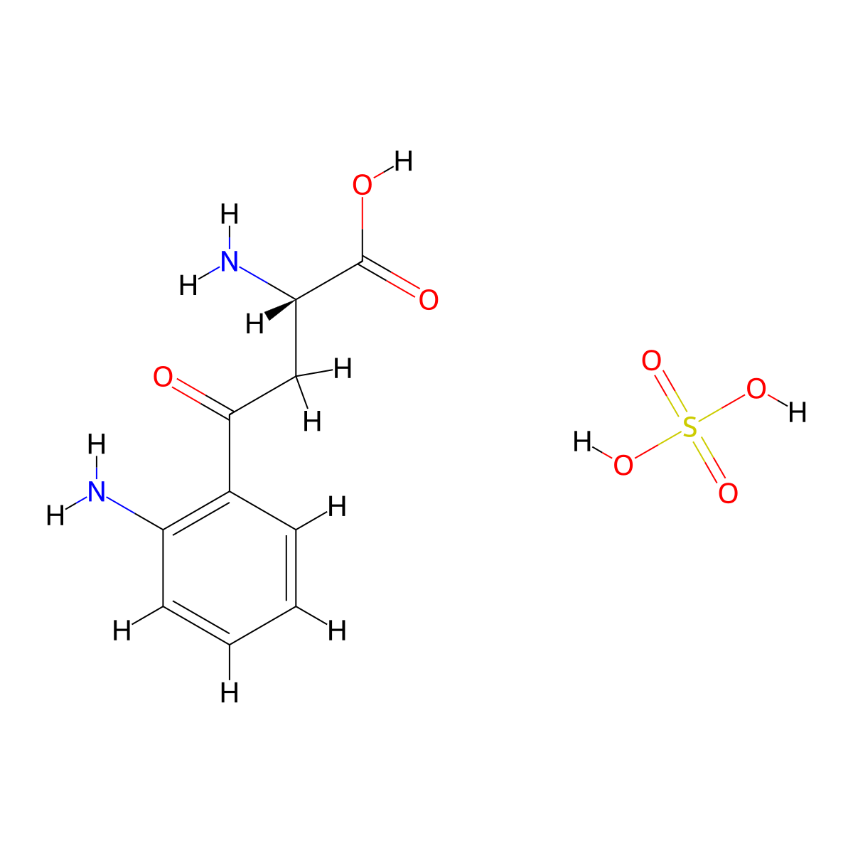 Kynurenine sulfate molecular structure, CAS 13535-93-8