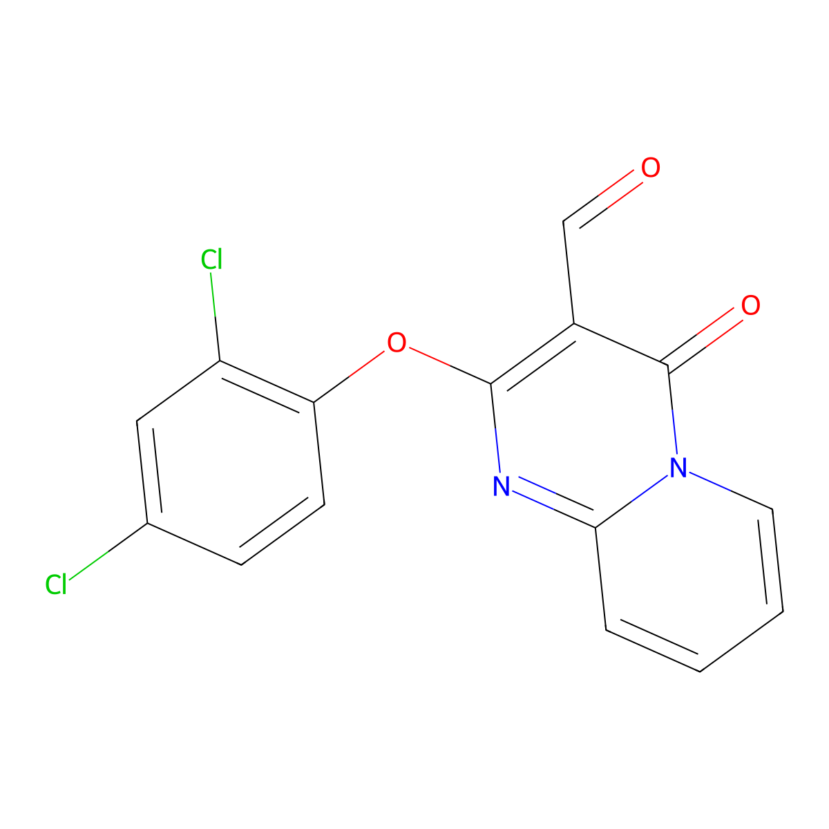 2-(2,4-dichlorophenoxy)-4-oxo-4H-pyrido[1,2-a]pyrimidine-3-carbaldehyde molecular structure, CAS 1353500-54-5