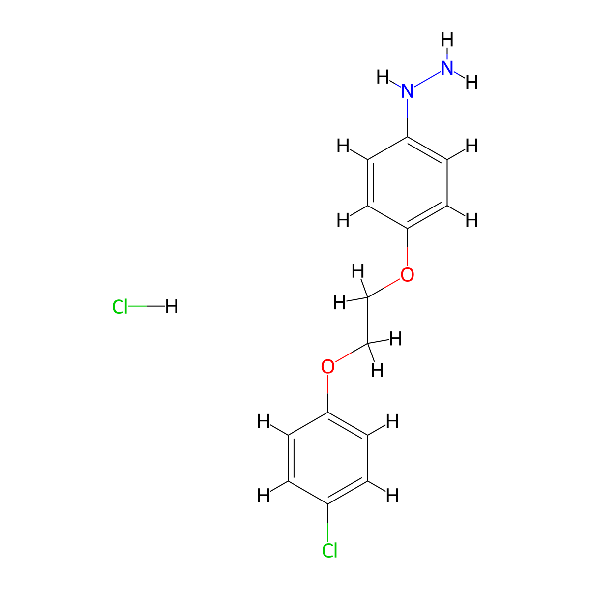 {4-[2-(4-Chlorophenoxy)ethoxy]phenyl}hydrazine hydrochloride molecular structure, CAS 1353500-74-9