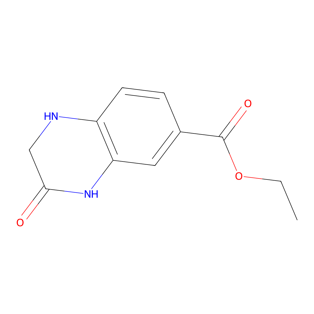 Ethyl 3-oxo-1,2,3,4-tetrahydroquinoxaline-6-carboxylate molecular structure, CAS 1353500-82-9