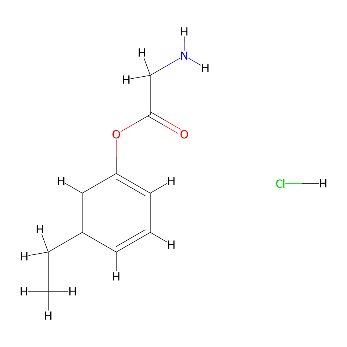 3-Ethylphenyl 2-aminoacetate hydrochloride molecular structure, CAS 1353500-89-6