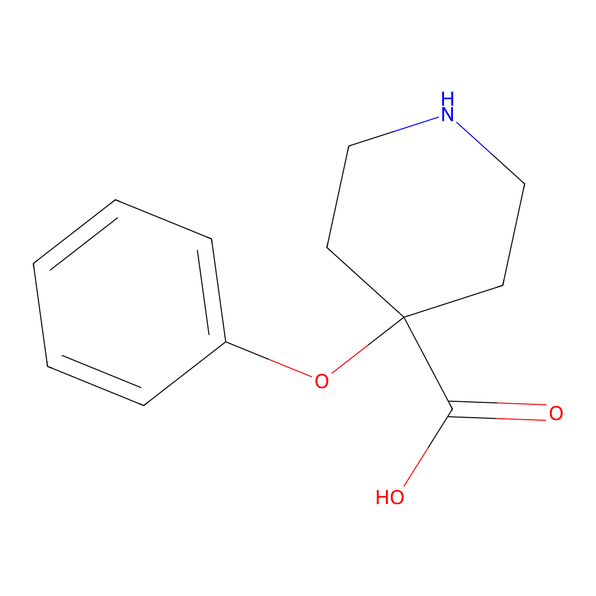 4-Phenoxypiperidine-4-carboxylic acid molecular structure, CAS 1353500-91-0