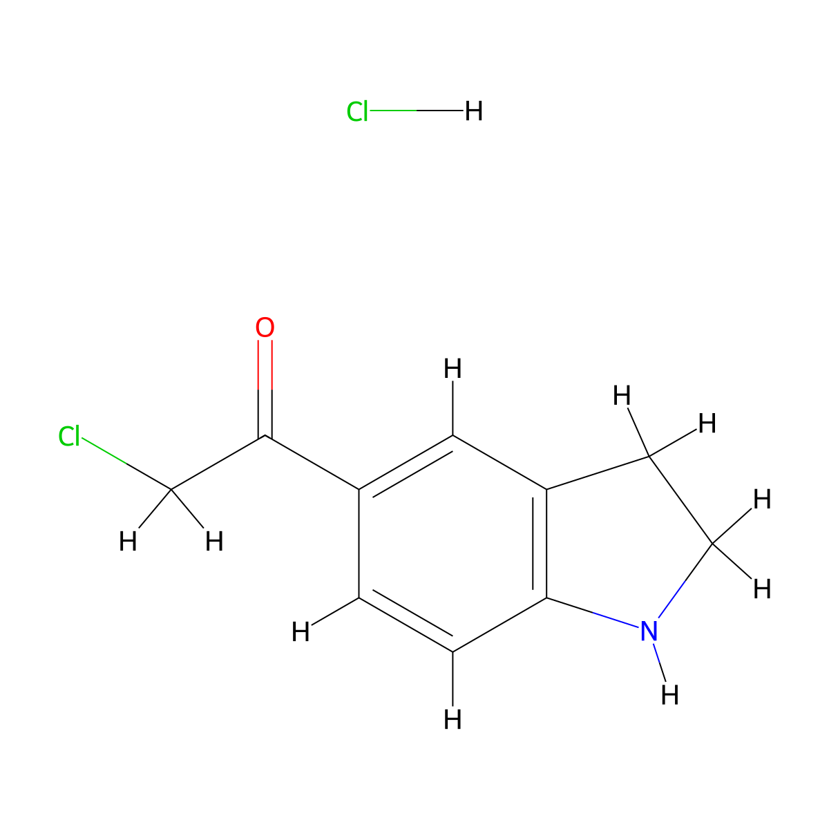 2-Chloro-1-(indolin-5-yl)ethanone hydrochloride molecular structure, CAS 1353501-02-6