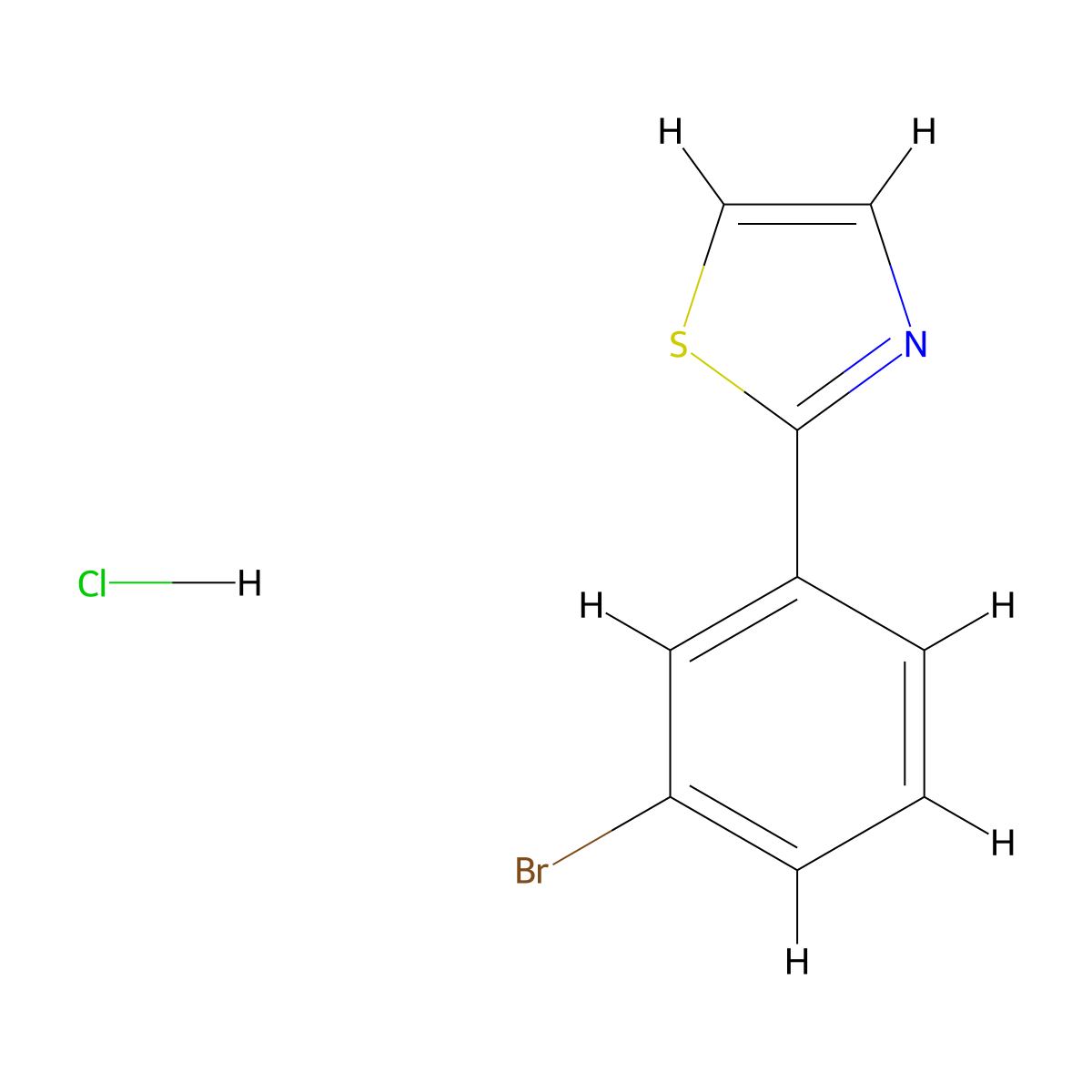 2-(3-Bromophenyl)-1,3-thiazole hydrochloride molecular structure, CAS 1353501-18-4