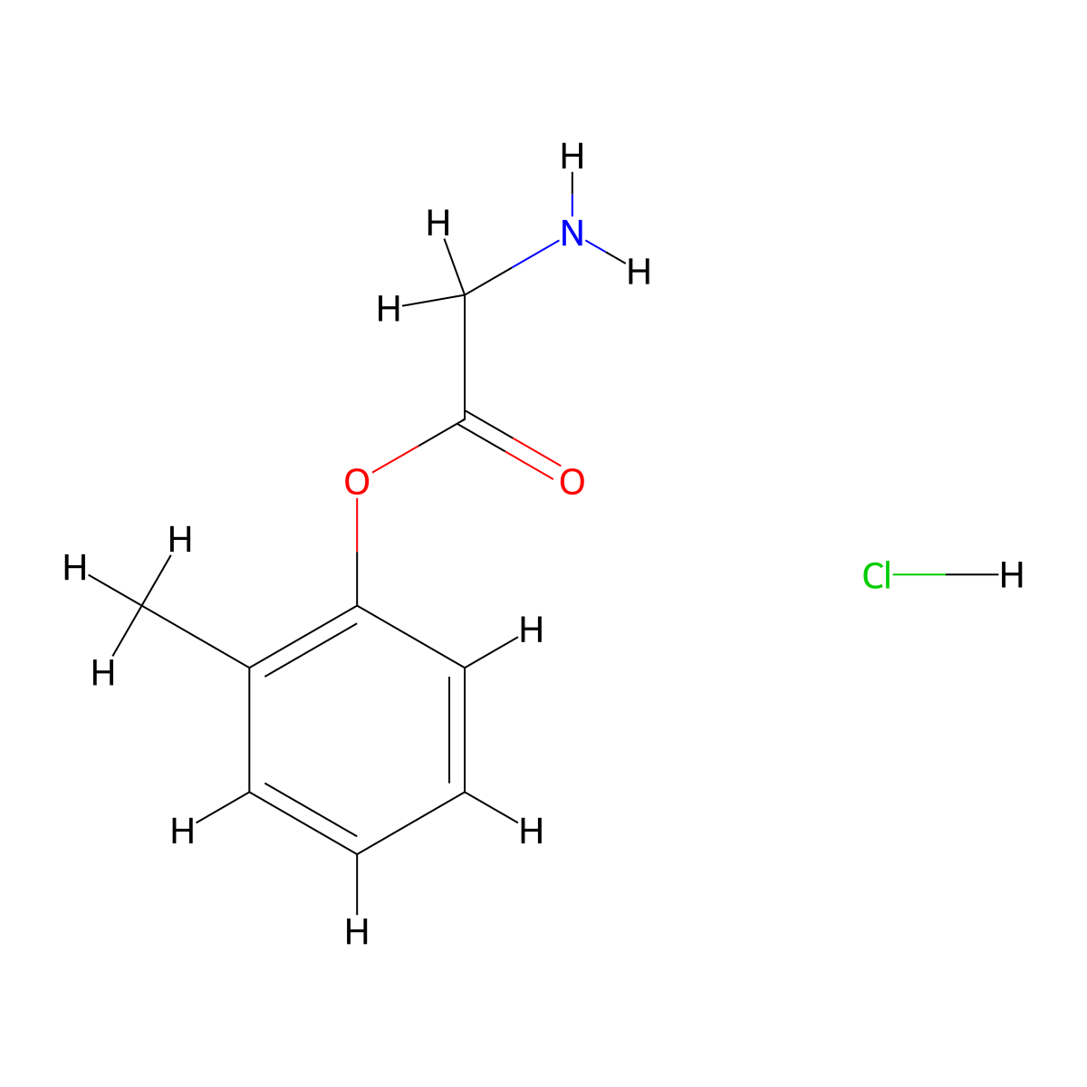 2-Methylphenyl 2-aminoacetate hydrochloride molecular structure, CAS 1353501-28-6