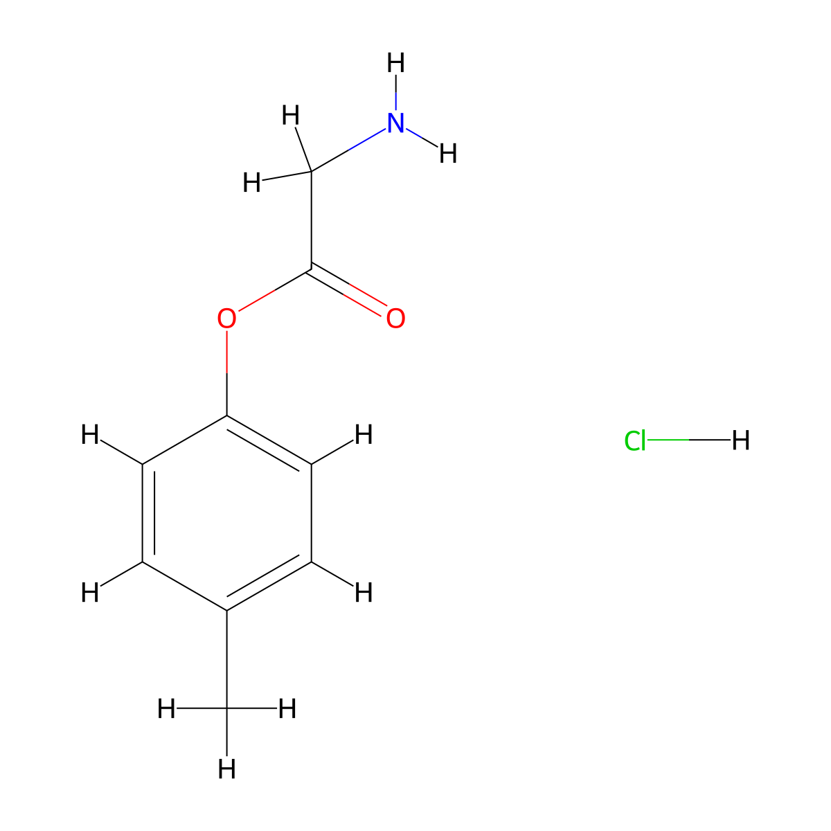 4-Methylphenyl 2-aminoacetate hydrochloride molecular structure, CAS 1353501-37-7