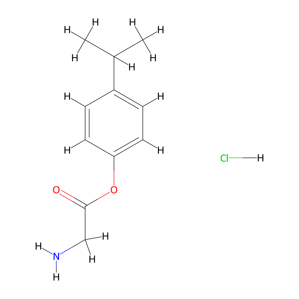 4-(Propan-2-yl)phenyl 2-aminoacetate hydrochloride molecular structure, CAS 1353501-40-2