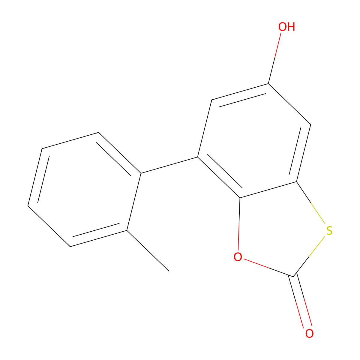 5-hydroxy-7-(2-methylphenyl)-2H-1,3-benzoxathiol-2-one molecular structure, CAS 1353501-83-3