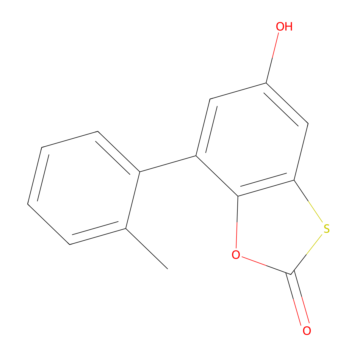5-hydroxy-7-(2-methylphenyl)-2H-1,3-benzoxathiol-2-one molecular structure, CAS 1353501-83-3