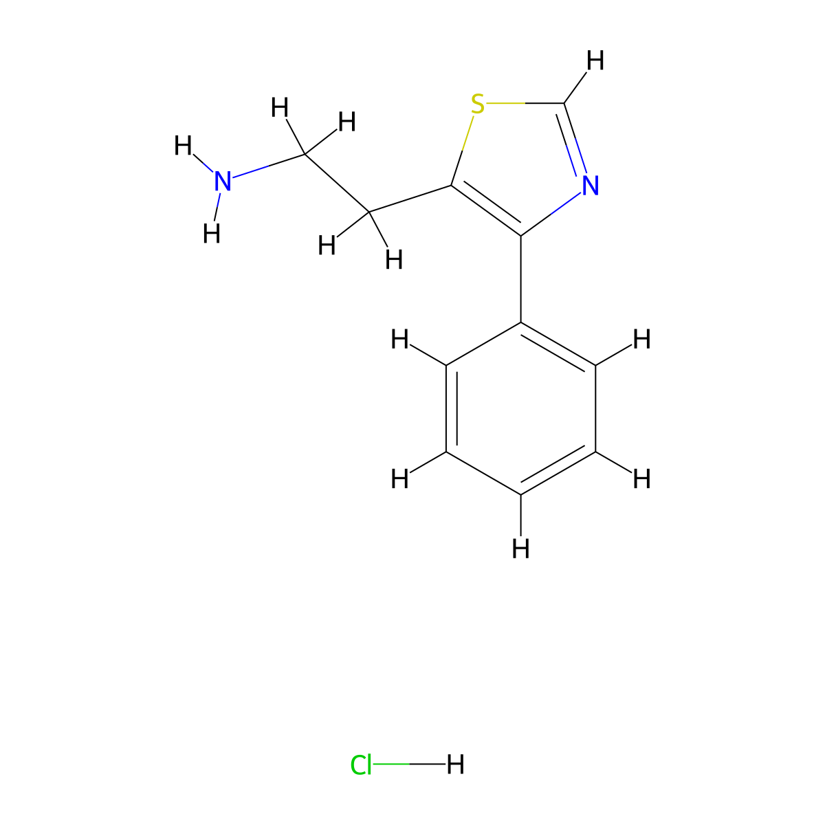 2-(4-Phenyl-1,3-thiazol-5-yl)ethan-1-amine hydrochloride molecular structure, CAS 1353501-97-9