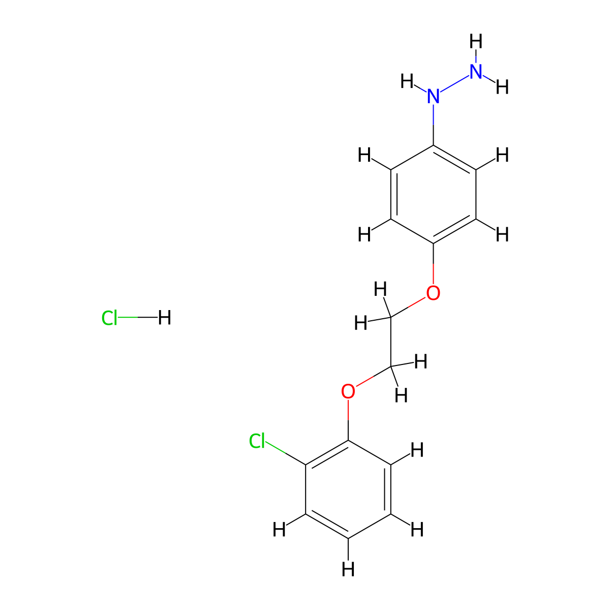 {4-[2-(2-Chlorophenoxy)ethoxy]phenyl}hydrazine hydrochloride molecular structure, CAS 1353502-14-3