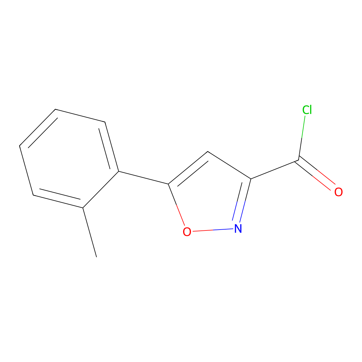 5-(2-Methylphenyl)isoxazole-3-carbonyl chloride molecular structure, CAS 1353502-20-1