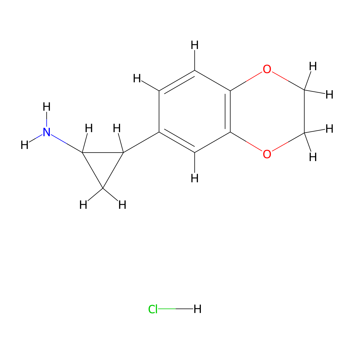 2-(2,3-Dihydro-1,4-benzodioxin-6-yl)cyclopropan-1-amine hydrochloride molecular structure, CAS 1353502-34-7