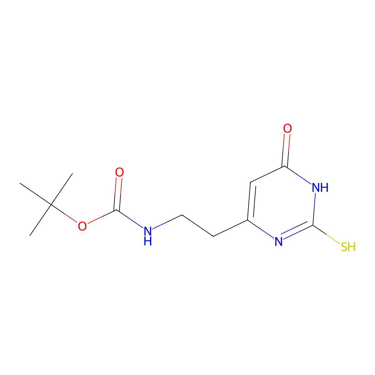tert-Butyl 2-(6-oxo-2-sulfanyl-1,6-dihydro-4-pyrimidinyl)ethylcarbamate molecular structure, CAS 1353502-62-1