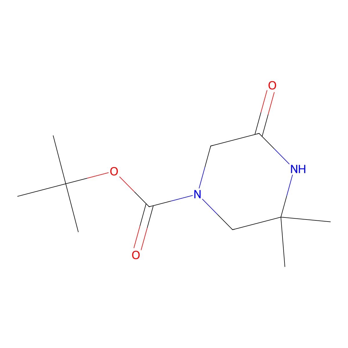 Tert-butyl 3,3-dimethyl-5-oxopiperazine-1-carboxylate molecular structure, CAS 1353502-91-6