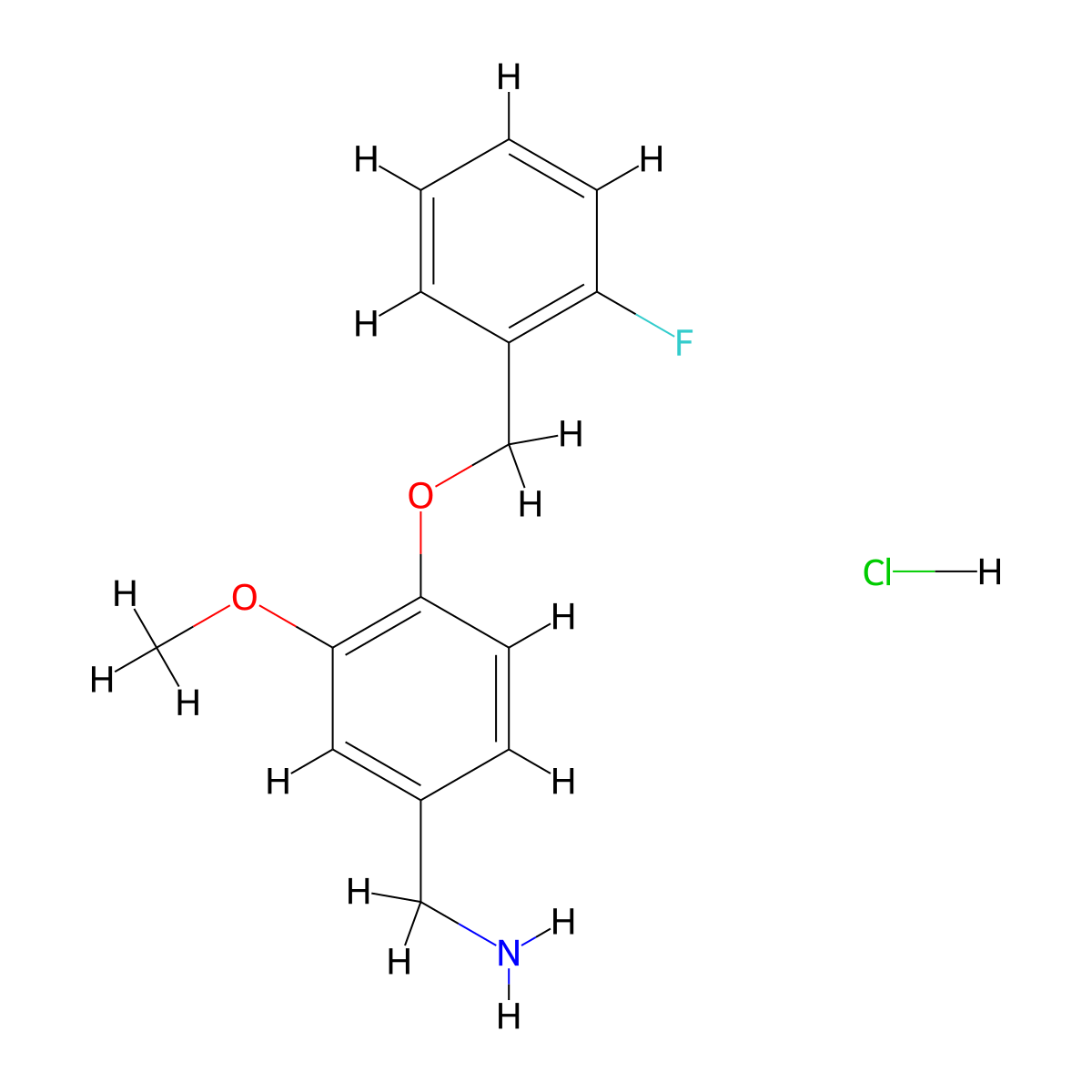 (4-((2-Fluorobenzyl)oxy)-3-methoxyphenyl)methanamine hydrochloride molecular structure, CAS 1353503-33-9
