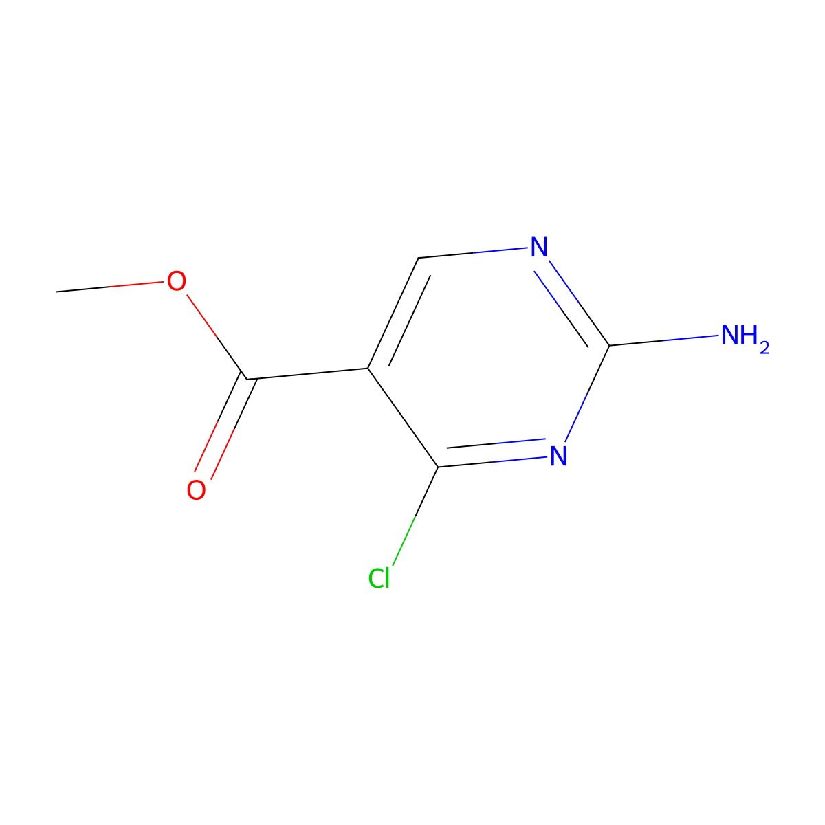 Methyl 2-amino-4-chloropyrimidine-5-carboxylate molecular structure, CAS 1353503-49-7