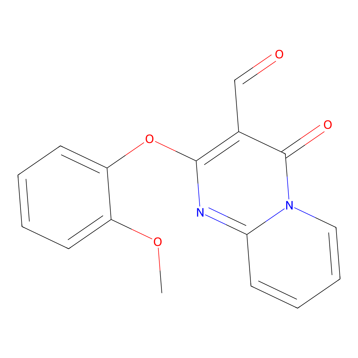 2-(2-methoxyphenoxy)-4-oxo-4H-pyrido[1,2-a]pyrimidine-3-carbaldehyde molecular structure, CAS 1353503-68-0