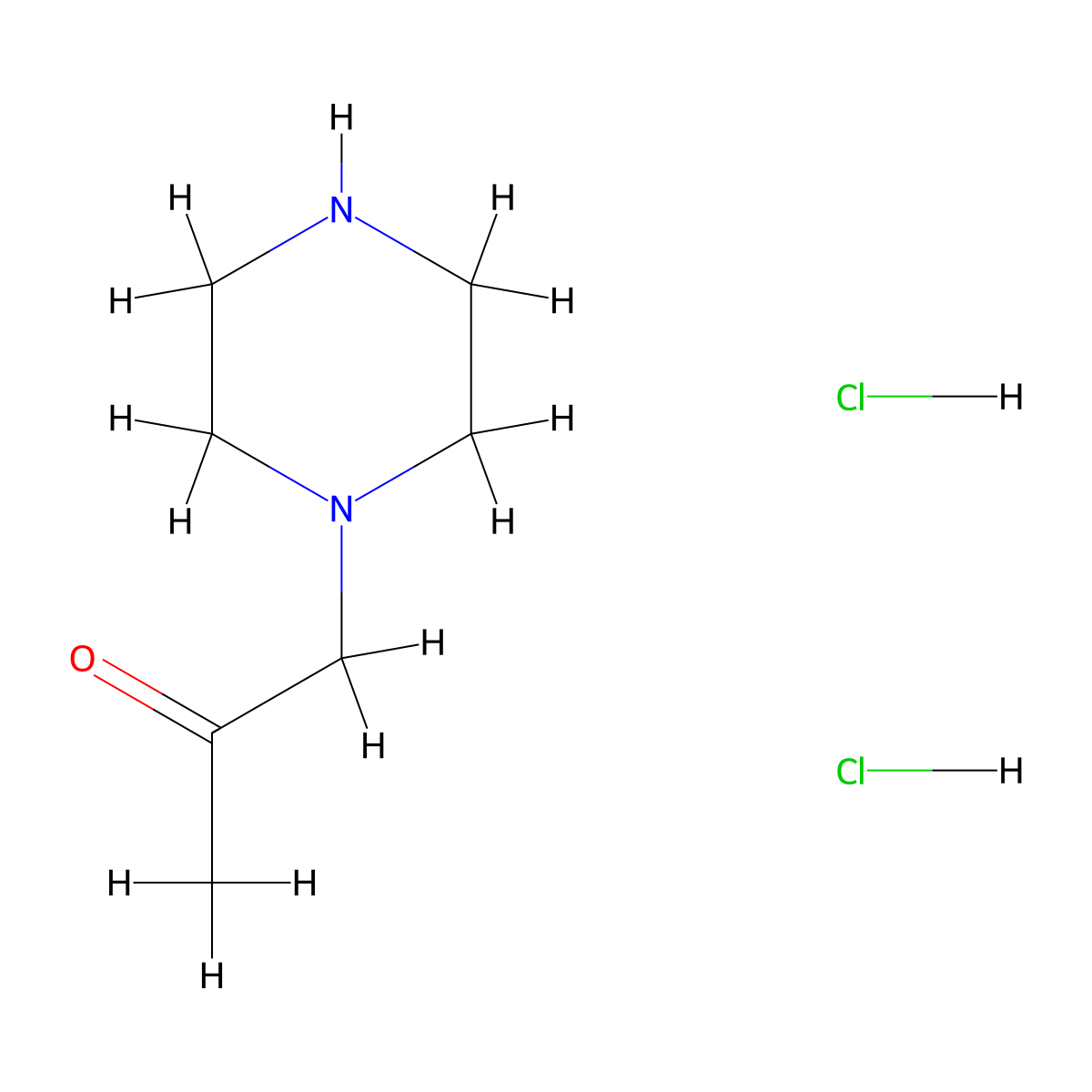1-Piperazin-1-ylacetone dihydrochloride molecular structure, CAS 1353504-07-0
