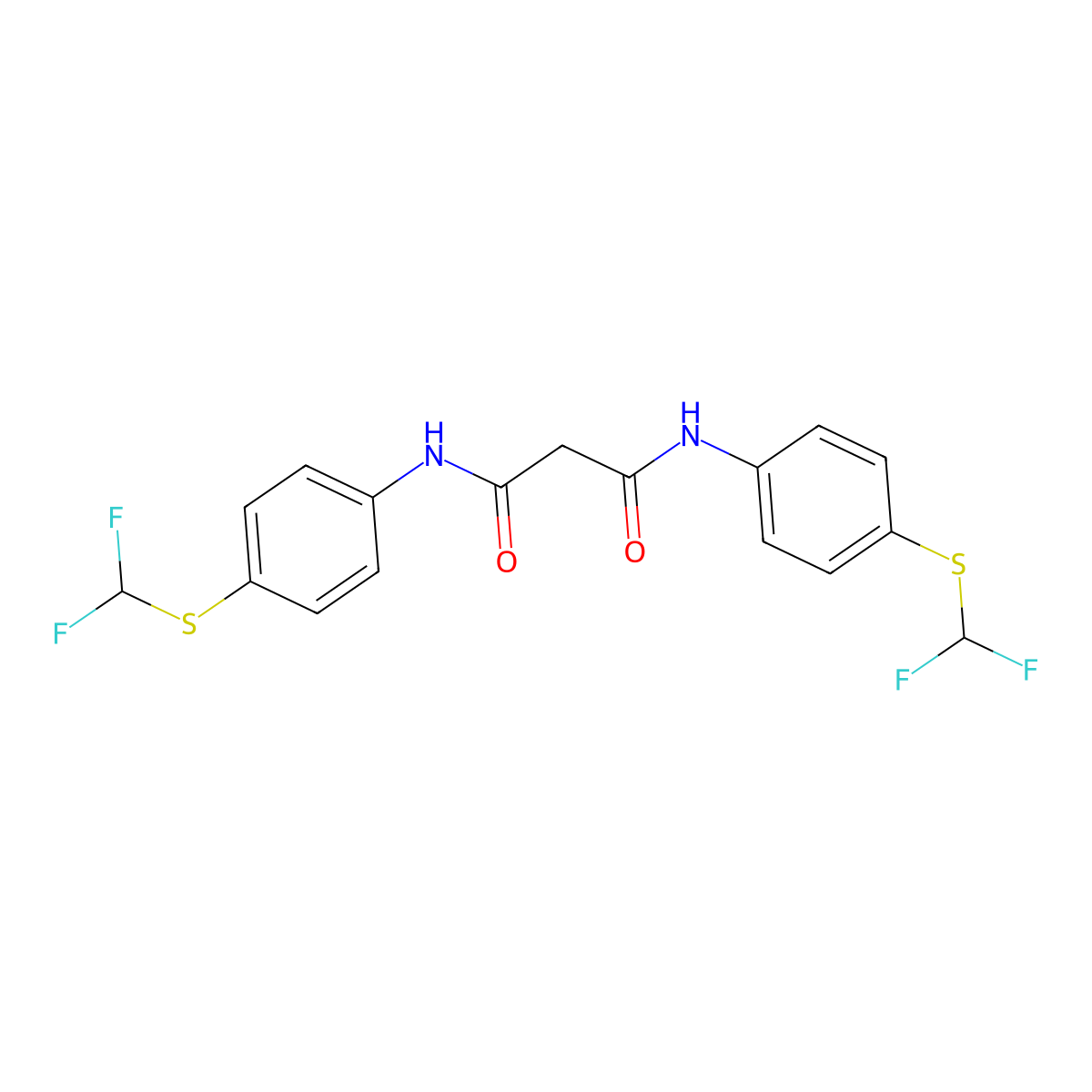 N,N'-Bis({4-[(difluoromethyl)sulfanyl]phenyl})propanediamide molecular structure, CAS 1353504-43-4