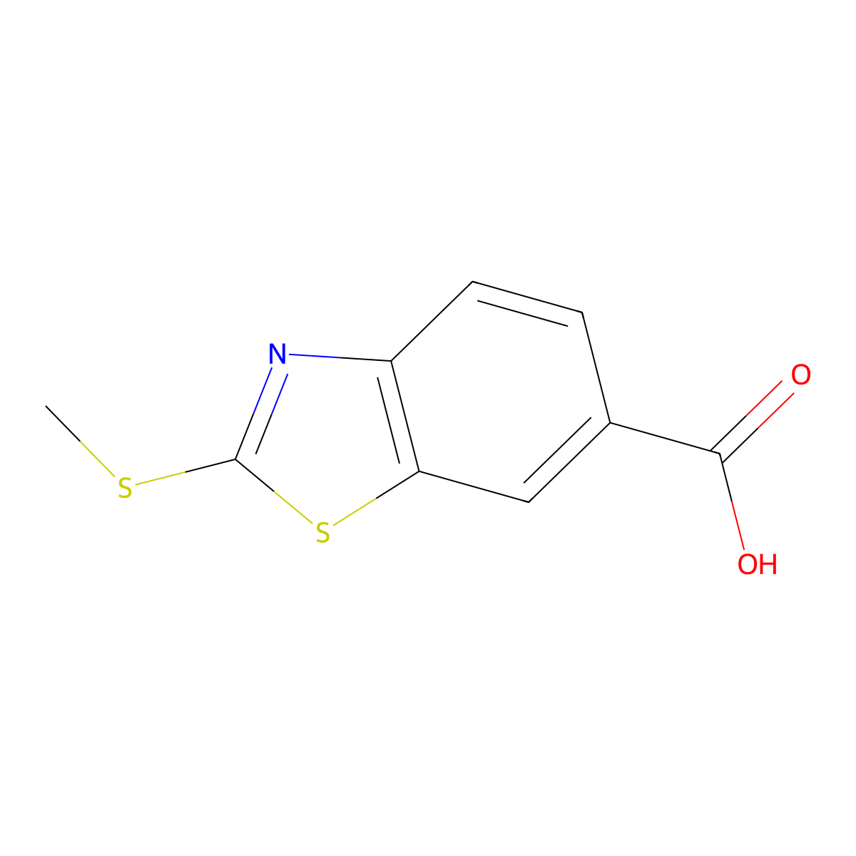 2-(Methylsulfanyl)-1,3-benzothiazole-6-carboxylic acid molecular structure, CAS 1353505-74-4