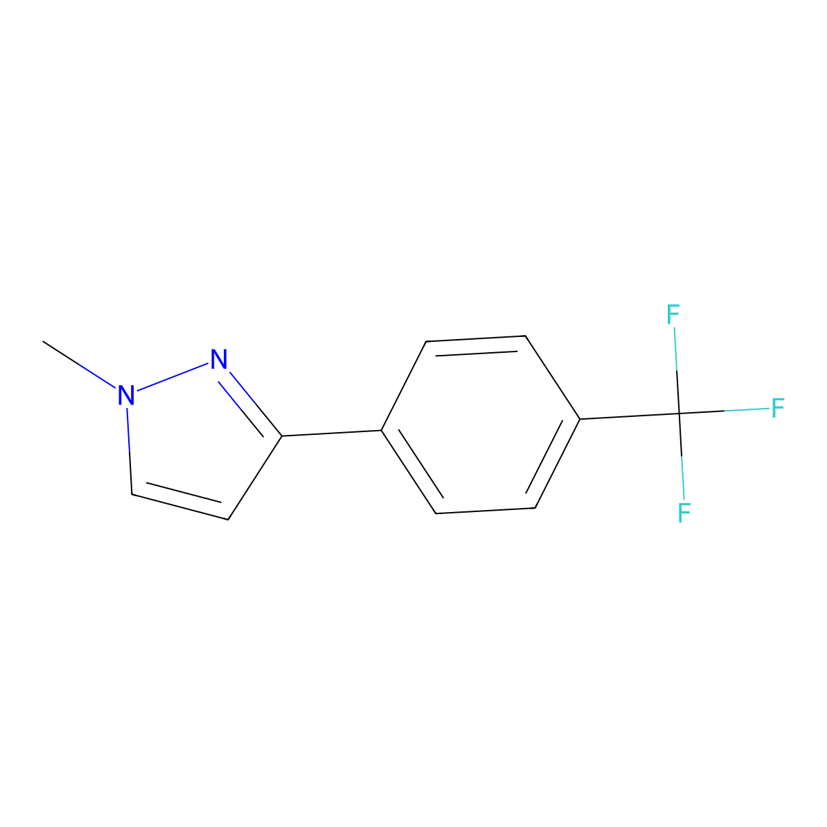 1-Methyl-3-[4-(trifluoromethyl)phenyl]-1H-pyrazole molecular structure, CAS 1353505-83-5