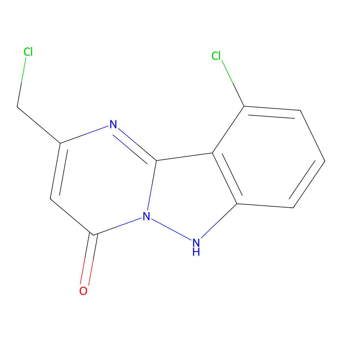 10-chloro-2-(chloromethyl)pyrimido[1,2-b]indazol-4(6H)-one molecular structure, CAS 1353505-88-0
