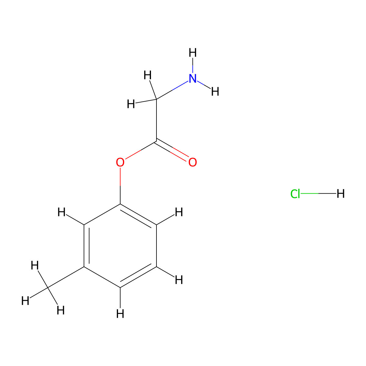 3-Methylphenyl 2-aminoacetate hydrochloride molecular structure, CAS 1353505-92-6