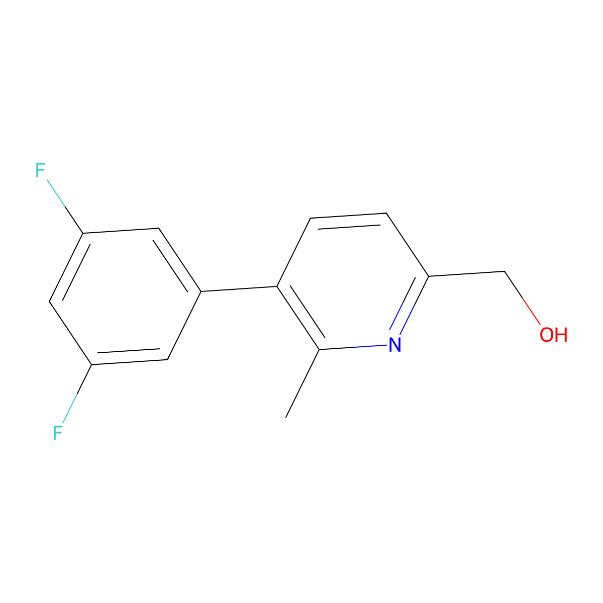 [5-(3,5-Difluorophenyl)-6-methyl-2-pyridinyl]methanol molecular structure, CAS 1353506-02-1