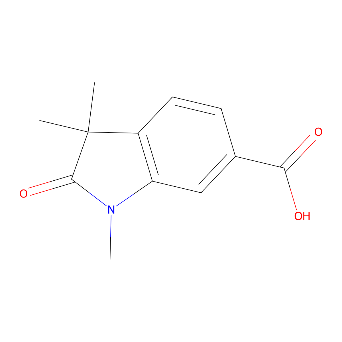 1,3,3-Trimethyl-2-oxindole-6-carboxylic acid molecular structure, CAS 135354-00-6