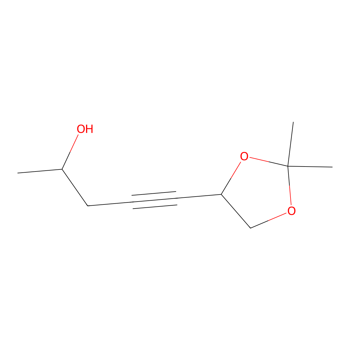 5-[(4S)-2,2-dimethyl-1,3-dioxolan-4-yl]pent-4-yn-2-ol molecular structure, CAS 1353546-11-8