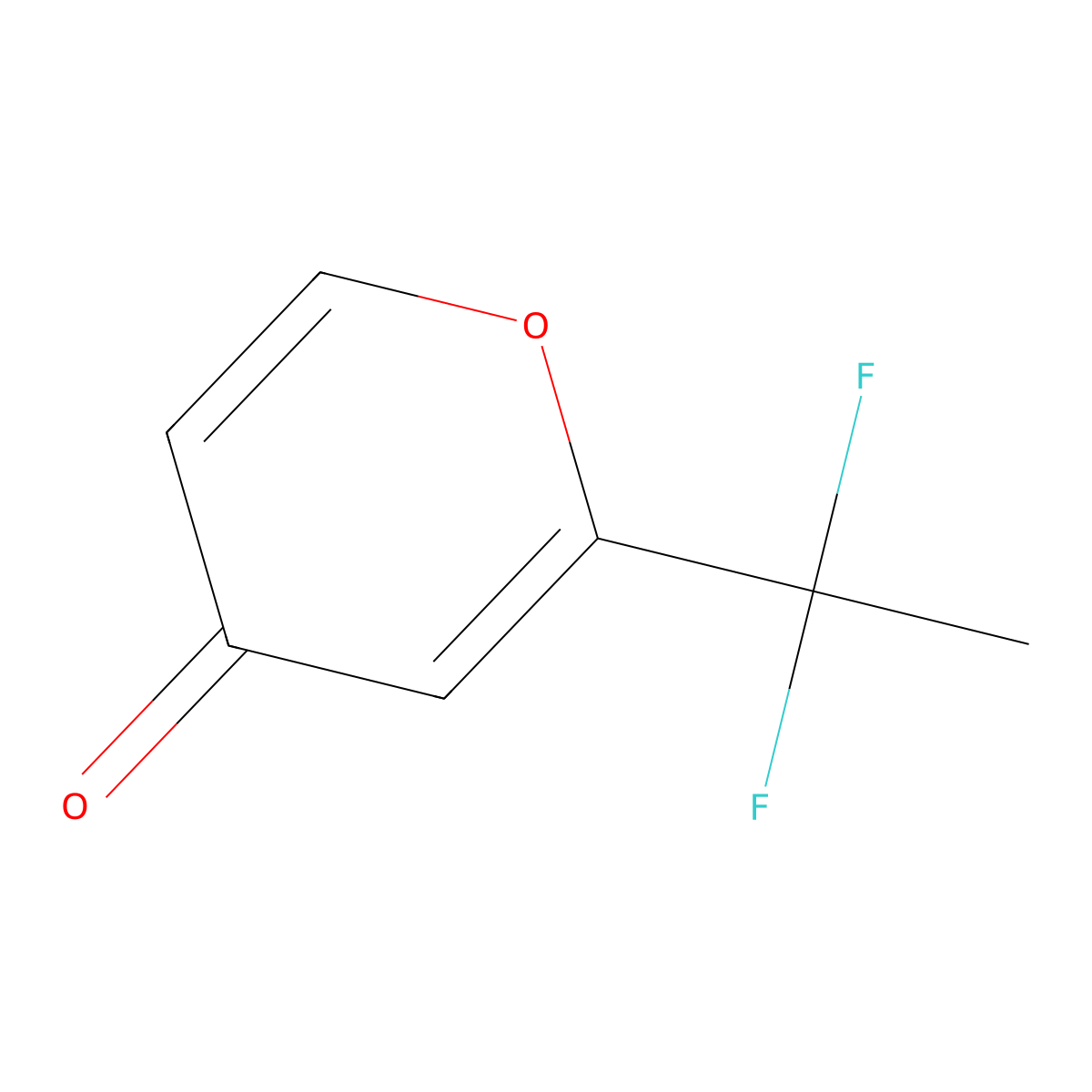 2-(1,1-Difluoroethyl)-4H-pyran-4-one molecular structure, CAS 1353572-37-8