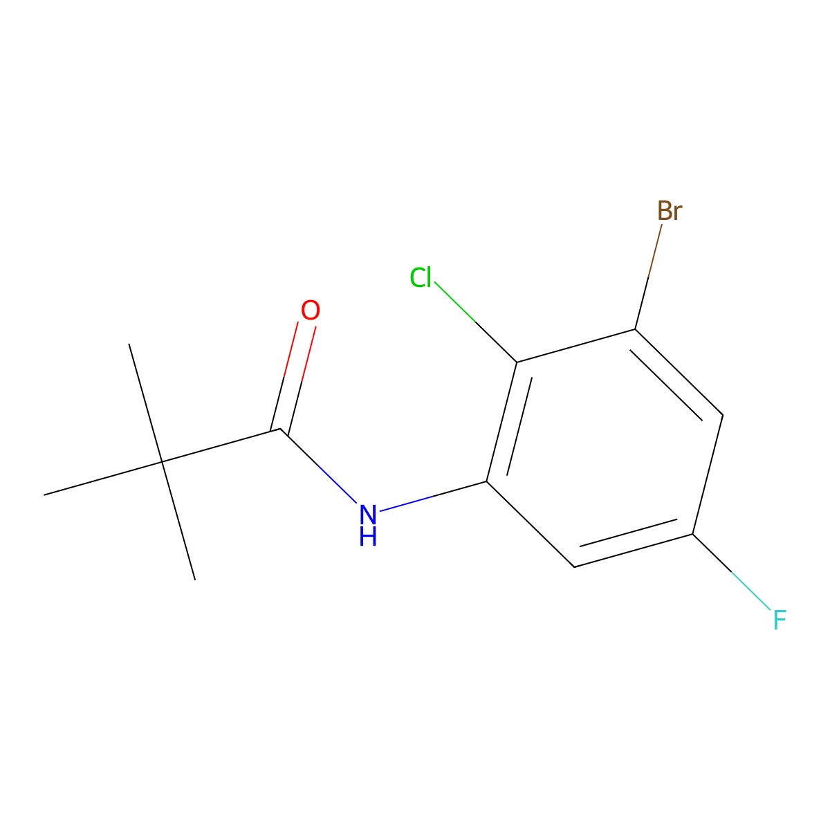 N-(3-bromo-2-chloro-5-fluorphenyl)pivalamide molecular structure, CAS 1353575-26-4