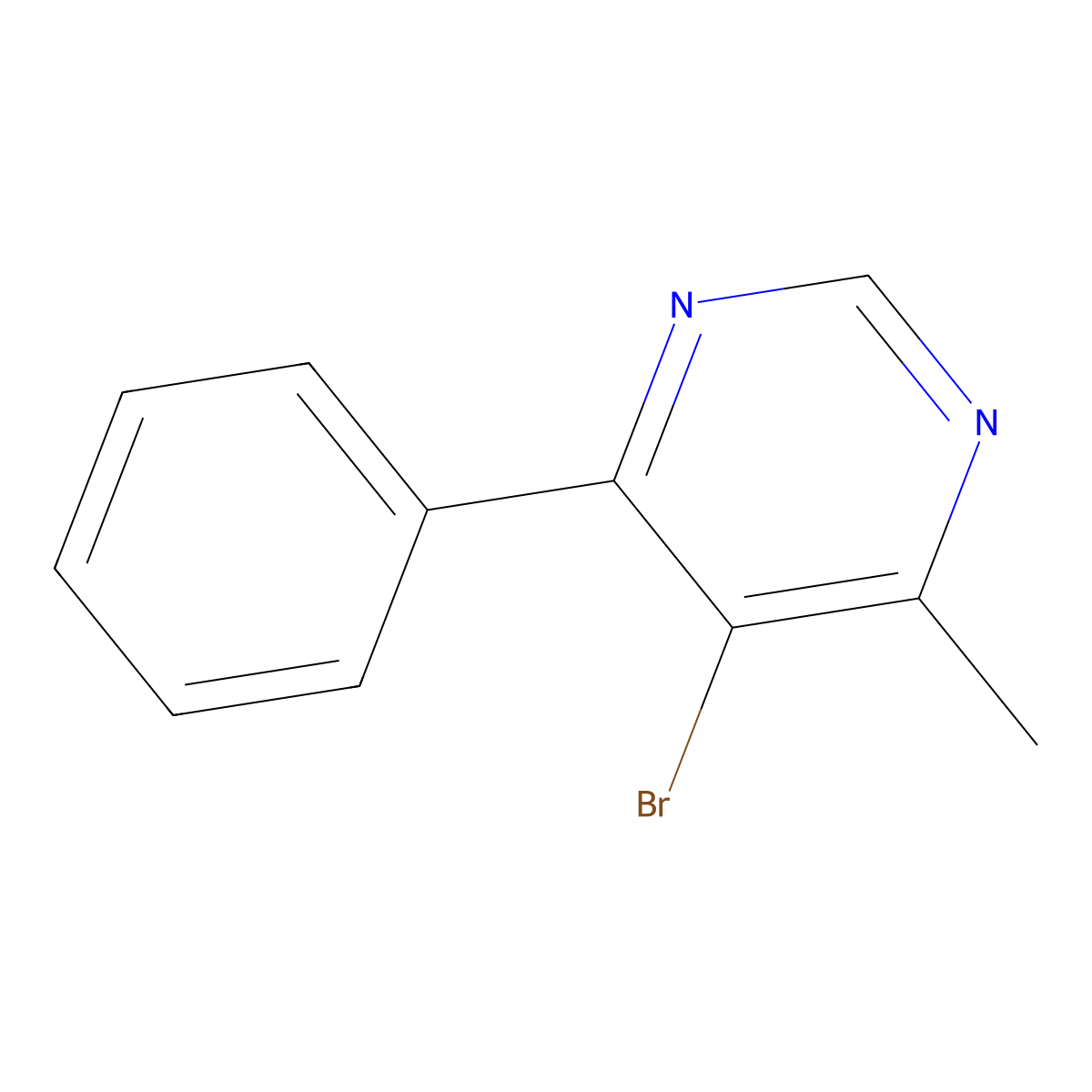 5-Bromo-4-methyl-6-phenylpyrimidine molecular structure, CAS 1353577-56-6