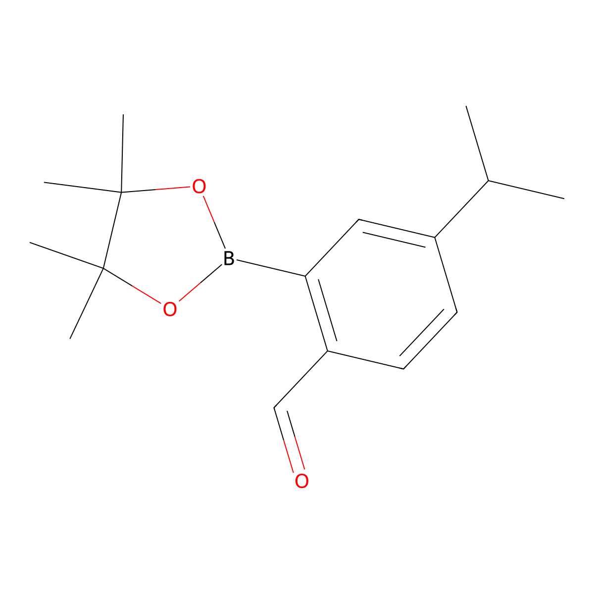 4-Isopropyl-2-(4,4,5,5-tetramethyl-1,3,2-dioxaborolan-2-yl)benzaldehyde molecular structure, CAS 1353580-66-1