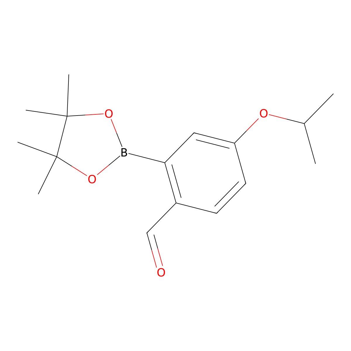 Benzaldehyde, 4-(1-methylethoxy)-2-(4,4,5,5-tetramethyl-1,3,2-dioxaborolan-2-yl)- molecular structure, CAS 1353580-67-2