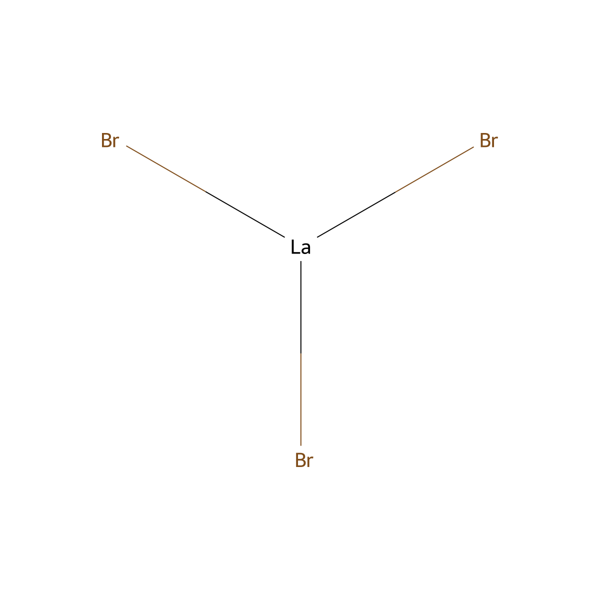 Lanthanum bromide molecular structure, CAS 13536-79-3