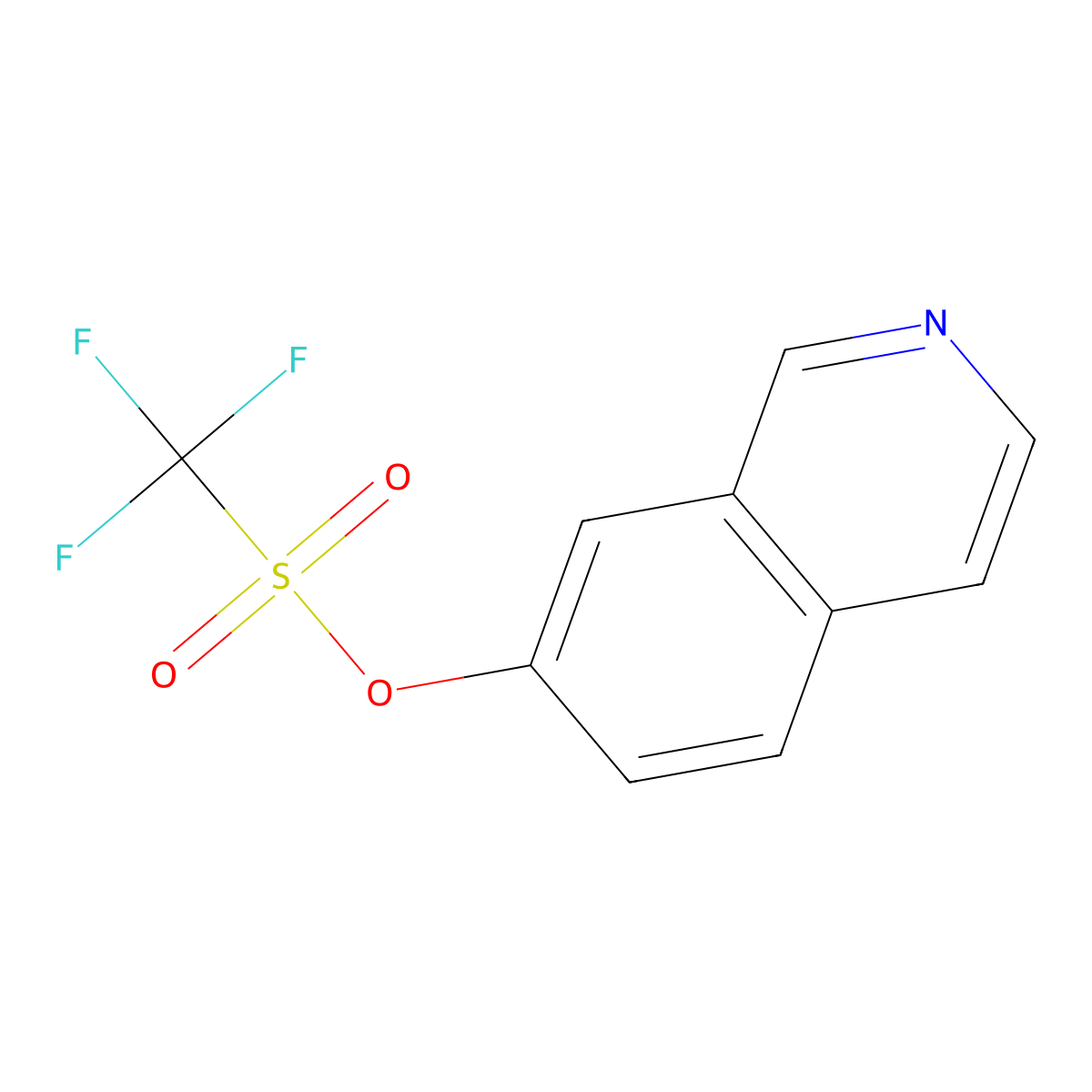 Isoquinolin-7-yl trifluoromethanesulfonate molecular structure, CAS 135361-30-7