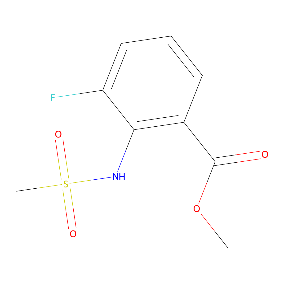 Methyl 3-fluoro-2-(methylsulfonamido)benzoate molecular structure, CAS 1353628-13-3